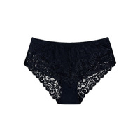 Celana Dalam Wanita Seksi Model Thong Pinggang Rendah Warna Putih Polos Berenda Sepenuhnya dengan Hiasan Scallop Ultra Tipis Nyaman untuk Wanita