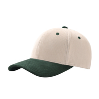 Casquette de baseball en velours côtelé à 6 panneaux, visière incurvée structurée, broderie logo personnalisé, bicolore, unisexe, ajustable, vente en gros