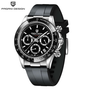 Relojes de Pulsera de Cuarzo PAGANI Design 1664, Cristal de Zafiro de 100 m, 41 mm, Correa de Cuero de Lujo, Patrón de <span class=keywords><strong>Meteorito</strong></span> Cerámico, Estilo de Dibujos Animados - Product Image 1