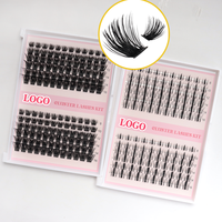 Kit d'extension de cils en segments de cils individuels en velours, 8-16 mm, cils naturels en grappes