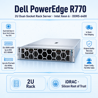 Server Dell PowerEdge R770 2U Rackmount Dual Socket 32 DIMM DDR5 PCIe 5.0 E3.S NVMe untuk AI Inference, Data Center, HPC, dan Cloud