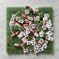 Tuiles de Mahjong américaines en acrylique sur le thème de la faune, cadeau de Noël, ensemble de Mahjong avec tapis imprimé motif faune