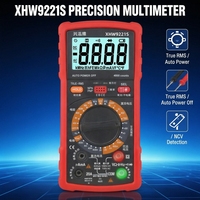 Multimètre numérique True RMS Xhw9221S, précision 0,5%+3, écran LCD 4 chiffres, 4000 points de mesure, sélection automatique de la gamme, testeur AC/DC Volt/Amp/Ohm, noir