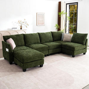 Modular Sectional <b>Living</b> Room Sofa <b>U</b> Shaped 6 Seater Sectional Sofa with Storage Ottoman & USB Ports Cloud Couch L Shaped - Product Image 1
