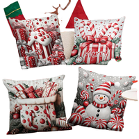 Housses de coussin carrées personnalisées imprimées pour Noël, confortables et modernes, avec fermeture éclair, vente en gros
