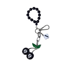 TG-2683 พวงกุญแจลูกบิลเลียดสีดำ ดีไซน์ใหม่สุดสร้างสรรค์ พร้อมจี้ลูกเต๋าเสริมโชค สำหรับห้อยกระเป๋าหรือพวงกุญแจ - Product Image 2