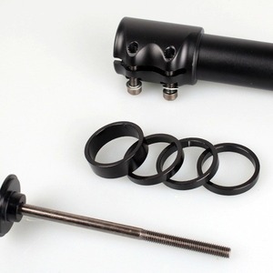 Tija de manillar para bicicleta de montaña, abrazadera de manillar de 31,8mm, 25,1-26,5mm, mecanizada por CNC, elevador de horquilla de alta resistencia, negro y plateado - Product Image 2