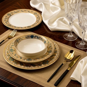 <span class=keywords><strong>Set</strong></span> di <span class=keywords><strong>24</strong></span> <span class=keywords><strong>pezzi</strong></span> KAROSA per matrimonio, in porcellana color oro, stile europeo, <span class=keywords><strong>set</strong></span> di <span class=keywords><strong>piatti</strong></span> e ciotole per la tavola. - Product Image 3