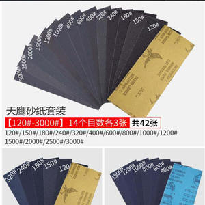 Papier abrasif en carbure de silicium bleu 9x3,6 pouces (23x9,3 cm) sur base papier, pour polissage humide et sec des meubles, des quincailleries et des automobiles - Product Image 4