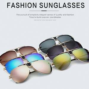 Gafas de Sol Cuadradas Clásicas Vintage para Mujer, Venta al por Mayor, Gafas de Sol de Piloto Metálicas con Protección UV400 para Hombre - Product Image 6