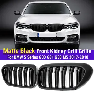 Rejilla Delantera para BMW G30 G31 G38 Serie 5 525I 530I 540I 550I 2017-2018, ABS Negro, Doble Línea - Product Image 1