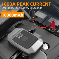 Jump Starter BARU 10000mAh 4 in 1 dengan Starter Baterai, Lampu LED Multifungsi untuk Motor, Truk, dan Mobil