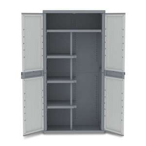 TERRY - 1002564 Doors <b>Outdoor</b> <b>Cabinet</b> 89,7x53,7x180 - 4 adjustable inner shelves - 1 broom holder - EAN 8005646025648 <b>CABINETS</b> - Product Image 3