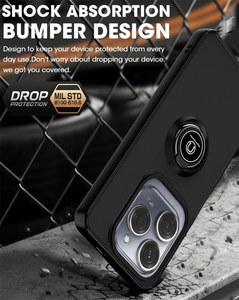 Per Tecno Camon <span class=keywords><strong>30</strong></span> 20 19 18 / 20 19 Pro 18 <span class=keywords><strong>P</strong></span> / Pop 6 Go Pop 5 LTE Pop 6 Cover opaca antiurto custodia posteriore ibrida con anello - Product Image 3