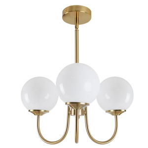 Lámpara de araña creativa de tres luces en color blanco estilo crema - Product Image 1