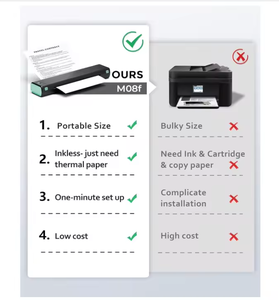 Mini impresora M08F Impresora inalámbrica A4 Impresora térmica portátil Compatible con papel térmico A4 y transferencia de tatuajes - Product Image 2