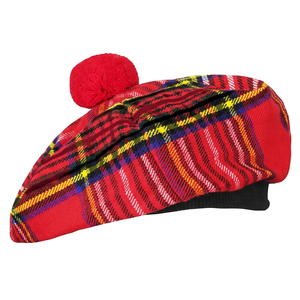 Sombrero Tradicional Escocés Royal Stewart Tartan Tammy, Gorro de las Tierras Altas, Mezcla de Lana, Transpirable, Unisex - Product Image 1