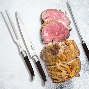 Juego de Utensilios <span class=keywords><strong>Profesionales</strong></span> para Barbacoa de Acero Alemán Forjado, Cuchillo Laguiole para Trinchar, Tenedor de 8 Pulgadas para Parrilla de Carbón, Ecológico - Product Image 5