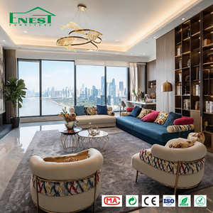 Juego de Sofás <span class=keywords><strong>1</strong></span>+2+3 de Diseño Italiano con Cojines de Color y Detalles Dorados, Conjunto Artístico Personalizado para Interiores Creativos de Hoteles y Villas - Product Image 2