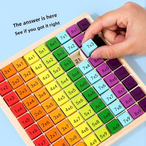Tavola di Moltiplicazione Nove-Nove in Legno Ecologico Montessori, Gioco Educativo Puzzle Numerico per Bambini Unisex, Giocattolo Matematico - Product Image 4