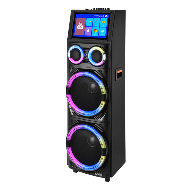 Smart Speaker with Screen Karaoke Blue Tooth Outdoor Colorful Led Light Show Speaker