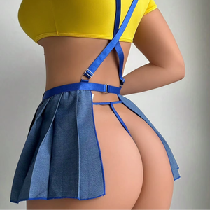 Uniforme de Manga Corta al por Mayor, Lencería Sexy para Mujer, Overol con Logo Personalizado de <span class=keywords><strong>Minions</strong></span>, Directo de Fábrica - Product Image 1