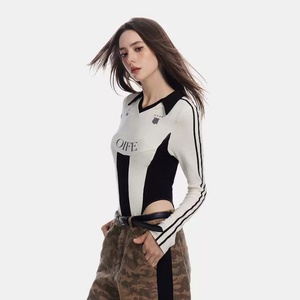 <b>Women's</b> Sexy Outdoor Printed Logo Cotton <b>Jumpsuit</b> Customizable Football <b>Jersey</b> T-Shirts Wholesale Camiseta Feminina OEM Service - Product Image 4