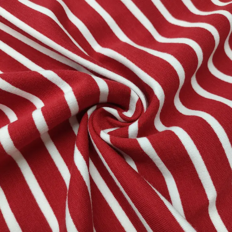 Groothandel Stof Textiel Katoen Polyester Spandex Hoodie Franse Badstof Strepen Voor Sweatshirt