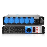 Séquenceur de puissance professionnel 2U pour rack, distributeur 16A/32A, gestionnaire de puissance professionnel LAS4+8 voies pour éclairage de scène