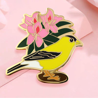 Broches de revers rondes en métal plaqué sur mesure, thème floral - Vente en gros avec service de conception gratuit, impression typographique, cadeau d'art de collection