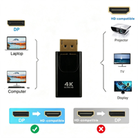 4K 60Hz DP to HDTV Female Adapter for HDTV PC Converter Display Port TV Computer Adapter with HDTV for Monitor and Speaker
