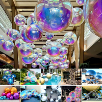 Ballon sphérique réfléchissant géant gonflable en PVC imperméable pour les fêtes et événements en plein air, alimenté par USB, certifié CE