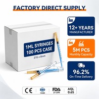 Boîtes d'emballage personnalisées pour seringues de 0,5 ml et 1 mm, couleur violette, 1 ml, 0,5 mm, 1 mm, 1/2 pouce
