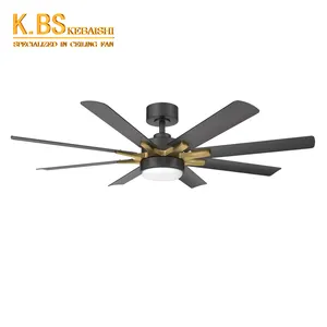 Modern Design Mute App Control 52 Inch Smart 8 Blades Led Ceiling Fan With Light And Remote