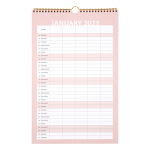 Custom Printing Wall Hanging <strong>Calendar</strong> Laminated Wall <strong>Calendar</strong> with Twin Wire Binding - Product Image 1