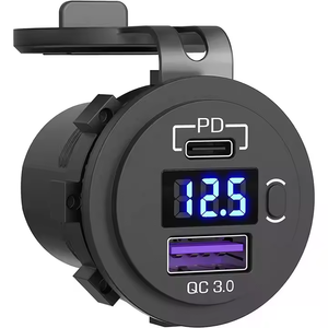 USB C Car Charger Ổ Cắm 12V 48W Pd Loại C & QC 3.0 Kép USB Thuốc Lá Nhẹ Hơn Không Thấm Nước Vôn Kế On/Off Chuyển Đổi - Product Image 1