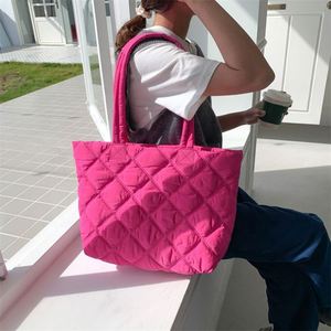 Bolso de Hombro de Algodón Estilo Lingge, Moderno y Casual, para Mujer, Bolso de Mano de Nailon, Versátil, de Gran Capacidad - Product Image 3