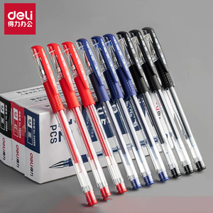 Bolígrafo de Gel Deli de 0.5 mm, Negro, Rojo, Azul, para Oficina y Escuela, con Carcasa de Plástico e Impresión Digital - Product Image 1