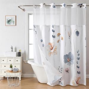 <span class=keywords><strong>Rideau</strong></span> <span class=keywords><strong>de</strong></span> <span class=keywords><strong>douche</strong></span> moderne à fleurs 3D, doublure en tissu à clips, sans crochet, imperméable, double couche, grand anneau, impression numérique, ensemble <span class=keywords><strong>de</strong></span> rideaux <span class=keywords><strong>de</strong></span> bain - Product Image 1