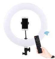 Lampe annulaire LED de 14 pouces pour photographie avec télécommande et fonction de charge de batterie