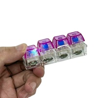 Llavero con interruptor de teclado mecánico y luz LED - Juguete antiestrés de 4 teclas para la escuela, la oficina y recuerdos de fiestas