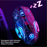 Souris de jeu sans fil A4 1600 DPI LED rechargeable 2.4G réglable silencieuse pour PC portable