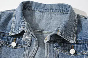 Vente en gros de Jeans de qualité pour femmes, col rabattu, court, décontracté, manches longues, veste courte en jean pour femmes