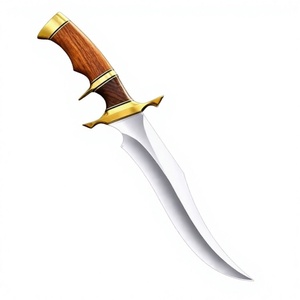 Couteau de survie Black Smith 1987, fait main, en acier inoxydable, lame pointe clip de 15 pouces, bolster en laiton rose, 4 mm - Product Image 3