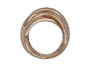 Bague Triple en Acier Inoxydable Plaqué Or et Diamant, Style Hip Hop, Luxe Léger et Exquis - Product Image 3