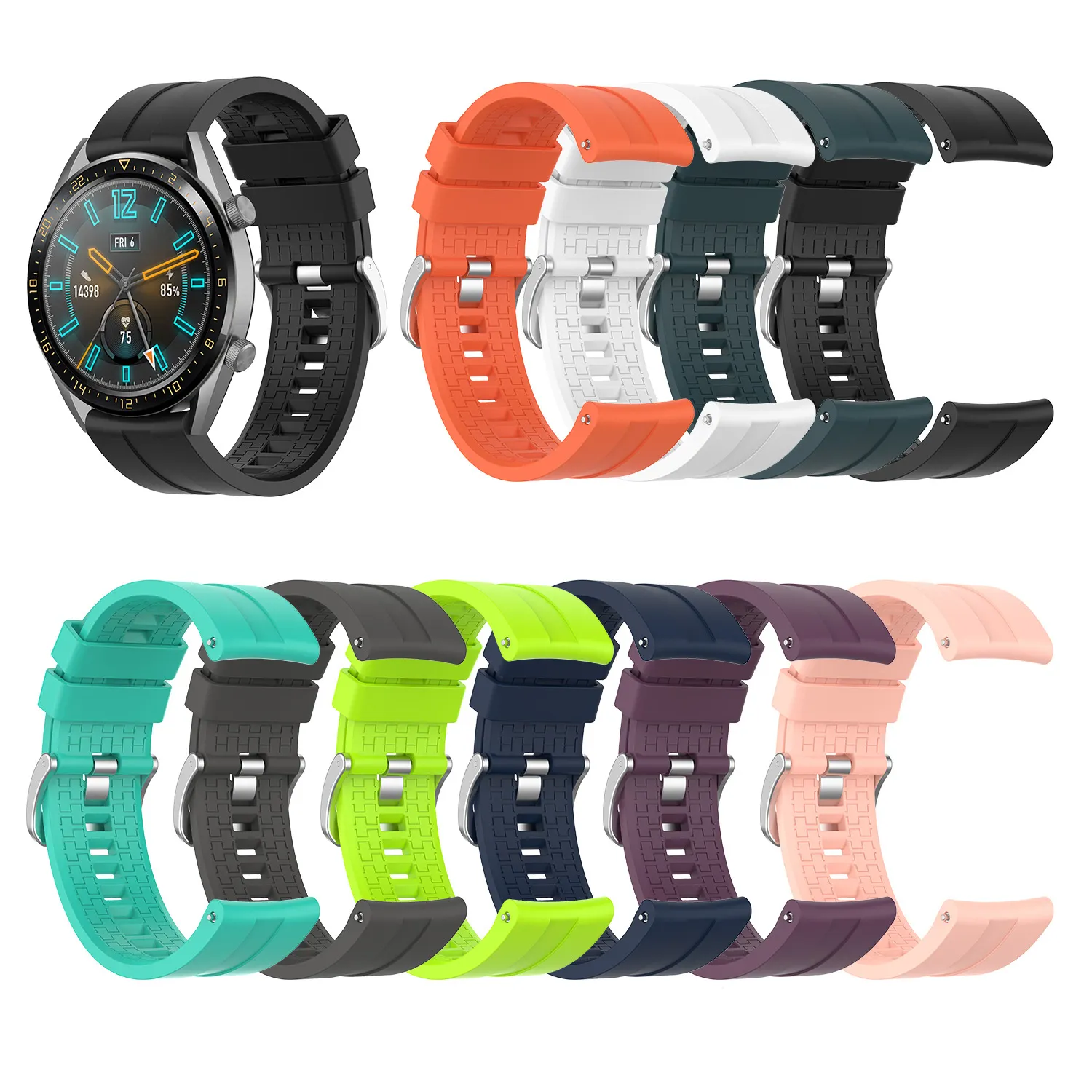 Rubber Watch Band Strap Straps Official Design Silicone 22mm for Amazfit GTR 47mm Replacement Band Sport Opp Bag 21mm