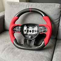 Volant en cuir rouge et fibre de carbone pour Dodge Challenger SRT Charger 2014 2015 2016 2017 2018 2019 2020 2021 - Vente chaude