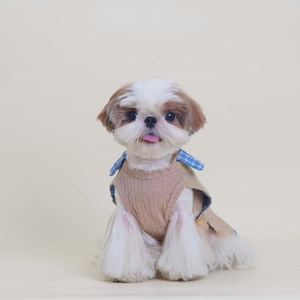 Robe sans manches classique en coton respirant avec col pour chien, manteau chaud et confortable pour petits chiens et chats - Product Image 2