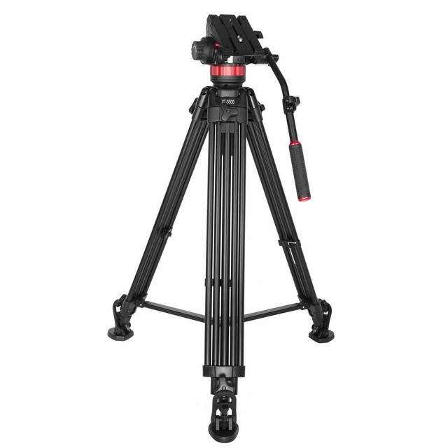 Kingjoy VT-3500 Professional Video Heavy Duty  Aluminum Alloy Tripod System with 360-Degree Panoramic Fluid Head 22kg Load