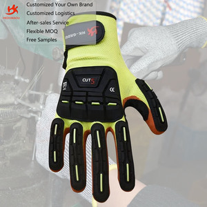 Fábrica de látex guantes de trabajo recubierto de seguridad para el shock de protección guantes de impacto - Product Image 1
